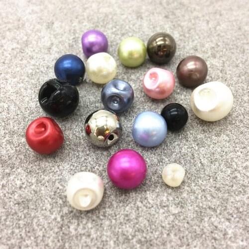 100pcs/lot 10mm Upscale circular Invisible hole Colorful pearl button Stud sewing accessory