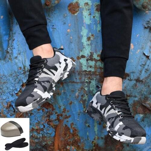 2019 New Military Work & Safety Boots Shoes Mens Plus Size Outdoor Steel Toe Cap Men Camouflage Army Puncture Proof Boots