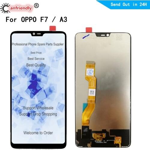 6.23 inch LCD For OPPO F7 F 7 LCD Display Screen Touch Panel Digitizer sensor with frame Assembly For OPPO A3 Full Display