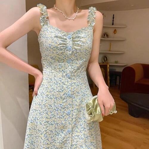 Bella new Women Summer Print Floral Midi Dress Vintage Female Strapless Party Camisole Dress Casual Holiday Lady Boho Vestidos