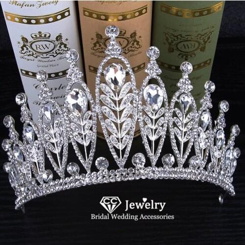 CC Crown Jewelry Hairbands Wedding Hair Accessories for Women Lage Crowns Bridesmaids Tiara High Quality Headdress Crystal KC03