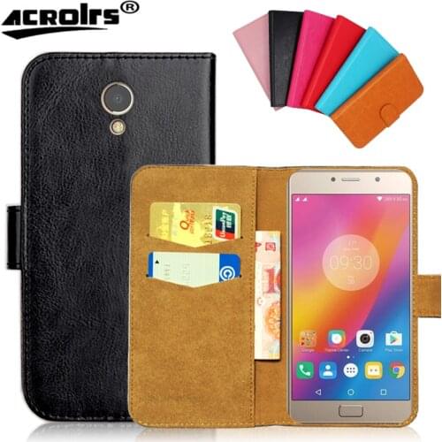 For Lenovo P2 Case 5.5" 6 Colors Flip Wallet Cases Lenovo P 2 Soft Exclusive Leather Phone Cover Bag Black