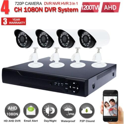 JORANK home HD 1.0MP 1200TVL Video Surveillance CCTV System 4CH AHD CCTV DVR Kit 720P 960H CMOS IR Cameras Security System