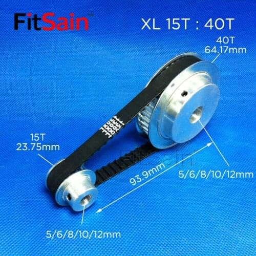 FitSain-XL 15T: 40T Width 10mm Synchronous Wheel Pulley Deceleration Hole 5-6-8-10-12