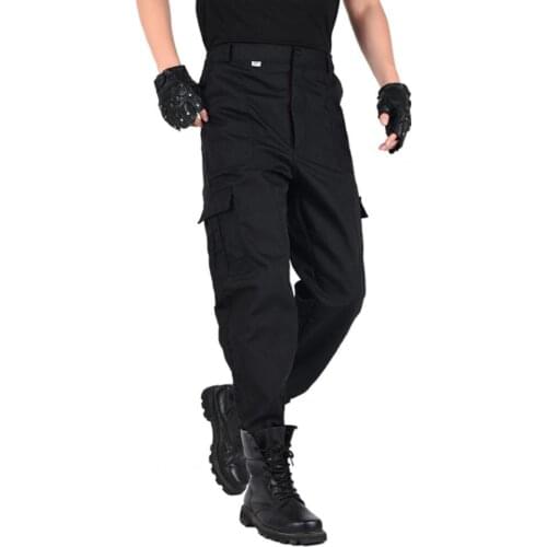 Cargo pants men Men Solid Color Multi Pockets Training Long Cargo Pants Hiking Straight Trousers Plus Size For Male штаны 2021