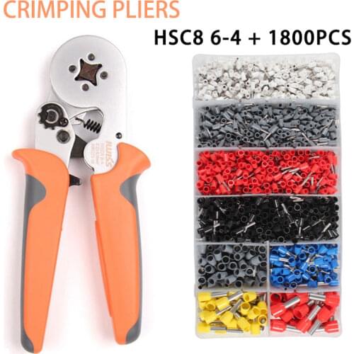 HSC8 6-4 1800PCS Terminal Crimping Pliers Wire Stripper crimping tool set Crimper Ferrule terminals clamp kit tools
