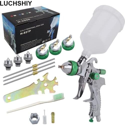 HVLP Paint Spray Gun Set 1.4/1.7/2.0mm Nozzle Gravity Pneumatic Air Paint Spay Guns Cars Painting Tools With Regulating Valve