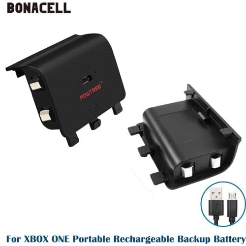 Bonacell 2X Battery Charging Kit For XBOX ONE Portable Rechargeable Backup Battery Pack With USB Cable For XBOX ONE Controller