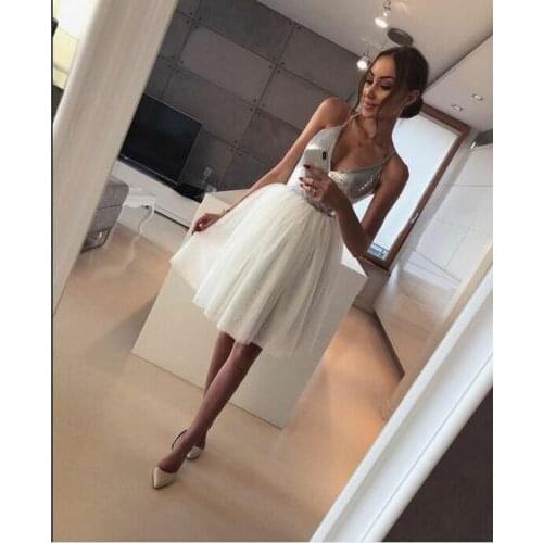 Summer Dresses 2019 New Summer Women Sexy Sleeveless Sliver Sequin Deep V neck Dress Sweet Ball Gown Dresses