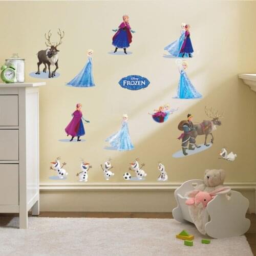 Cartoon Disney Frozen Elsa Anna Wall Stickers For Kids Room Home Decor Living Room Waterproof Children Bedroom Art Decoration