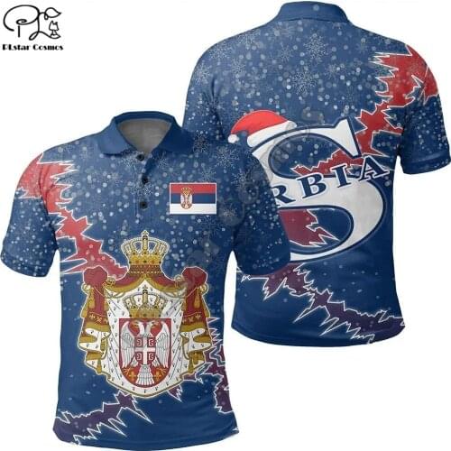 PLstar Cosmos Newest Fashion Serbia Symbol 3D Print Summer Men’s Polo Shirts Short-Sleeve Male Casual Wear Brand T-Shirt S3