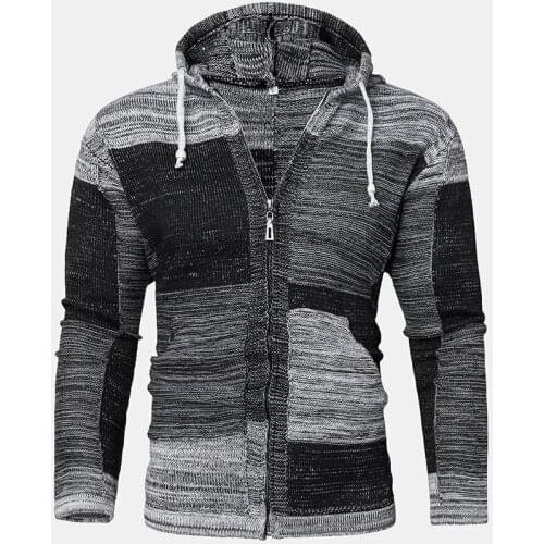 Mens Sweaters 2021 Spring Autumn Winter Hooded Warm Knitted Sweater Jackets Cardigan Coats Male Clothing Casual Knitwear