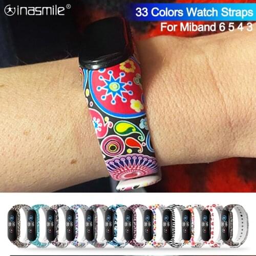 Soft Bracelet Watch Strap For xiaomi Mi band 3 4 5 6 Colorful Printing Silicone Wristband For Miband 6 5 4 3 replacement strap