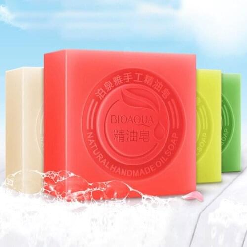 Bioaoua Handmade Bath Shower Soap Bamboo Lavender Jasmine Goat Milk Blueberry Kojic Acid Soap Glutathion Skin Whitening