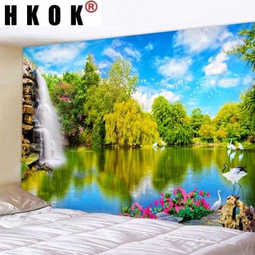 HKOK Natural Landscape Poster Picture Tapestry Wall Hanging Wall Covering Rugs Background Cloth Beach Mat Blanket Art Home Decor