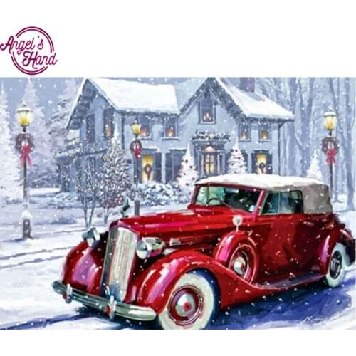 New 5d Rhinestones Diy Diamond Mosaic Diamond Painting Cross Stitch Kits Full square Drill Diamond Embroidery Snow car