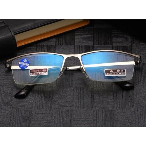 New style reading glasses for men anti blue light glasses-for-reading half-frame glasses diopter metal glasses + 1 male female