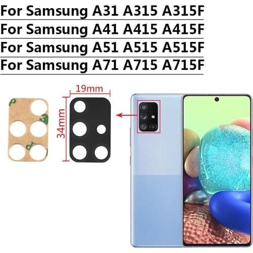 50Pcs Back Rear Camera Glass Lens For Samsung Galaxy A30S A50S A31 A41 A51 A71 M21 M31S A31 S20 Plus S20 Ultra fe Note 10 Lite