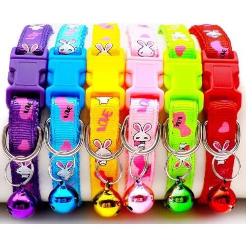 Wholesale 24Pcs Pet Shop Cat Dog Collar With Bell Adjustable Buckle Dog Collars Cat Puppy Pet Cat Dog Accessories Small Dog
