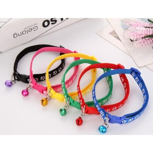 Cat Dog Collar With Bell Small Pet Supplies Adjustable Buckle Puppy Collar