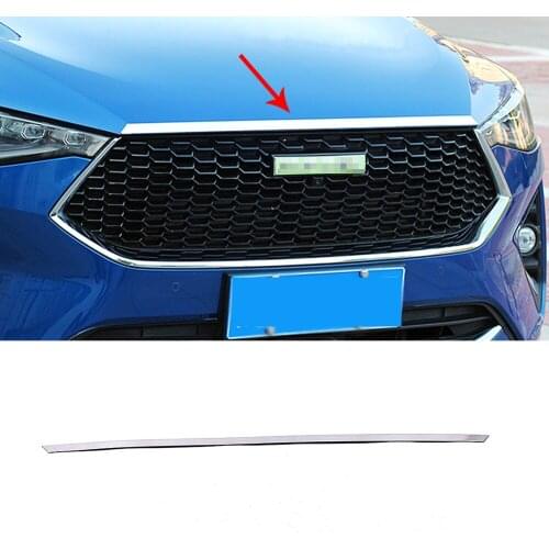 For Haval F7 F7X 2018-2021 Stainless Steel Front Grille Hood Lip Molding Engine Cover Trim Chromium Styling Chrome Color Sticker