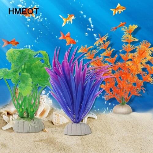 HMEOT Underwater Artificial Aquatic Plants Ornaments Aquarium Fish Tank Green Water Grass Landscape Green plants Decoration