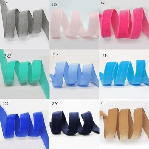 [IuBuFiGo] Plain Solid Velvet Ribbon Handmade Ribbons For DIY Headpiece Handmade Decoration