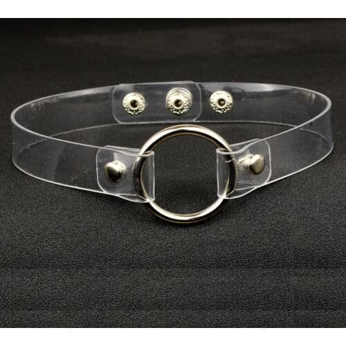 New Clear Punk Chocker Necklace Women Adjustable Transparent Heart Choker Necklace Gothic Girls Collar Necklace Women Jewelry