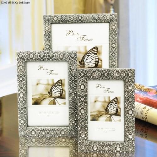 Rectangular Metal Photo Frame Creative Retro Art Photo Frame Bedroom Home Decoration Accessories Luxury Wedding Photo Frame
