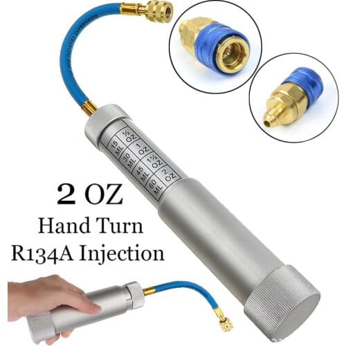 R134A Hand Turn Filler Injection Tools Car A/C Oil Dye Injector Adapter Kit Automotive Air Conditioning Coolant Filling