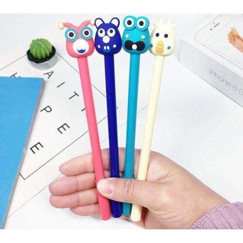 24 pcs Cute creative small fresh stationery girl style signature pen Cartoon clown strange gel pen factory direct sales