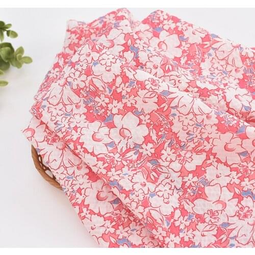 Seersucker Flower Branch Flower Fabric Clothing Clothes Skirt Childrens Clothing Baby Clothes Pajamas Handmade DIY Fabric