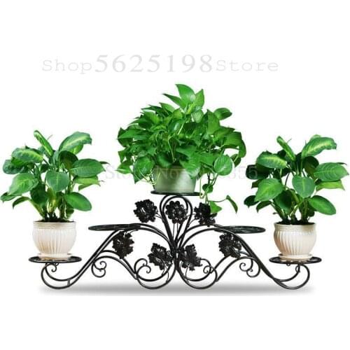 Balcony indoor Nordic flower shelf wrought iron balcony multi-storey floor-mounted simple living room floor pot rack