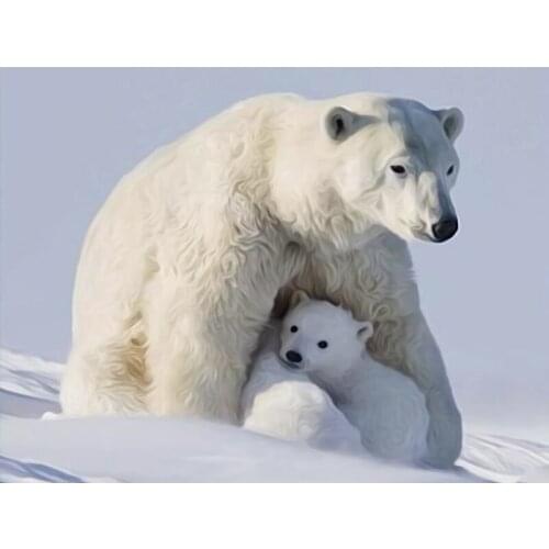 Rhinestone Diy Diamond Painting Cross Stitch Diamond Embroidery Polar bear Picture Mosaic Pattern Home Decor New Year Gift