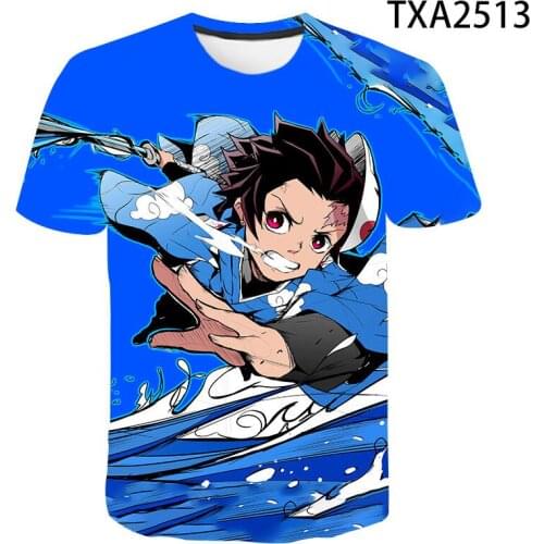 Animes Demon Slayer Kimetsu No Yaiba T Shirt Men Women Children 3D Print Short Sleeve Sweatshirt Harajuku Style Streetwear Tops