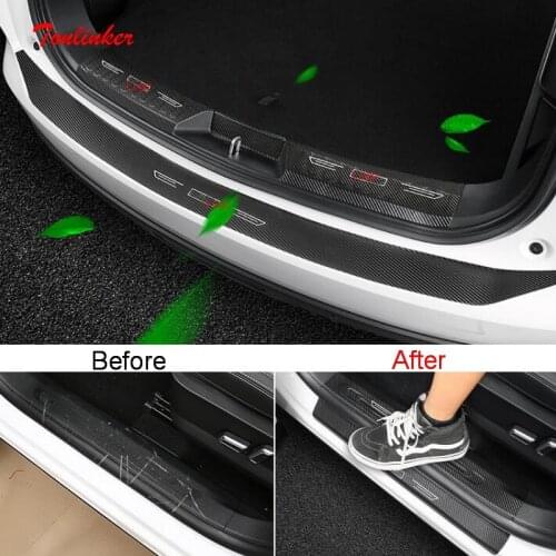 Tonlinker Interior Car Door welcome Threshold Cover Sticker For GWM HAVAL H6 2021 Car Styling 1/4 PCS PU Leather Cover Stickers