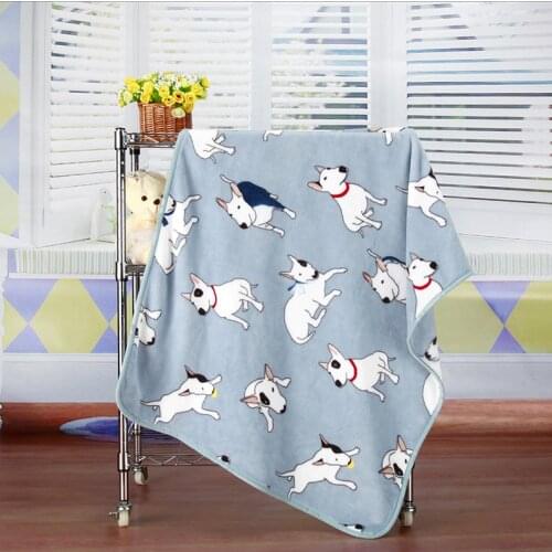 100 x 75cm Thicken Warm Fleece Cat Dog Bed Bull Terrier Printed Soft Blankets Mat For Small Medium Large Puppy Dogs Pet Products