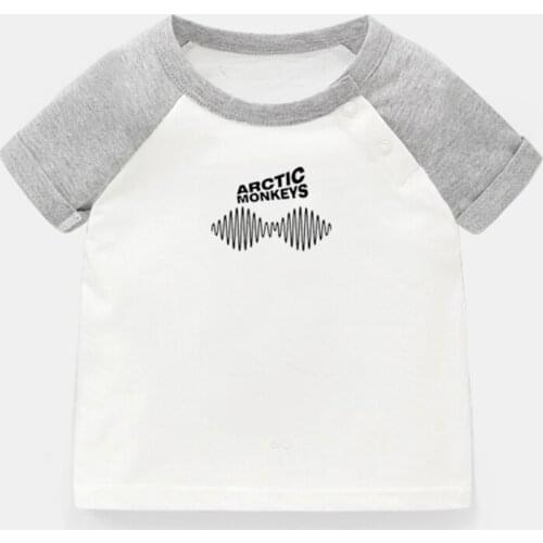 Arctic Monkeys Radio Wave Rock Band Funny Cute TSM Newborn Baby T-shirts Toddler Graphic Raglan Color Short Sleeve Tee Tops