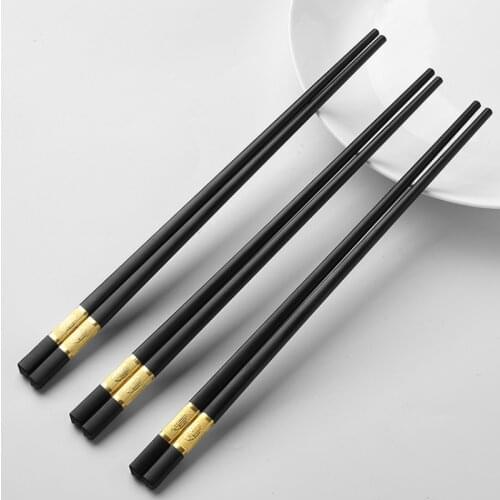 10 Pair/Set Chopsticks Tableware Food Stick Alloy Catering Utensils Sushi Chop Sticks Gift Non-slip Household Kitchen Utensils