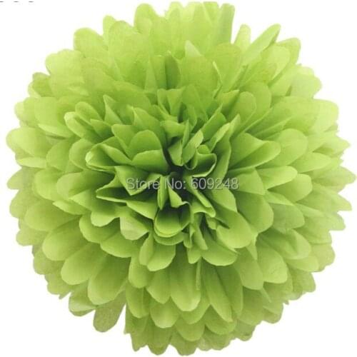 10pcs 8"(20cm) Decorative Birthday Holiday Party Apple Green Hanging Tissue Paper Pom Poms Craft Flower Ball For Sale