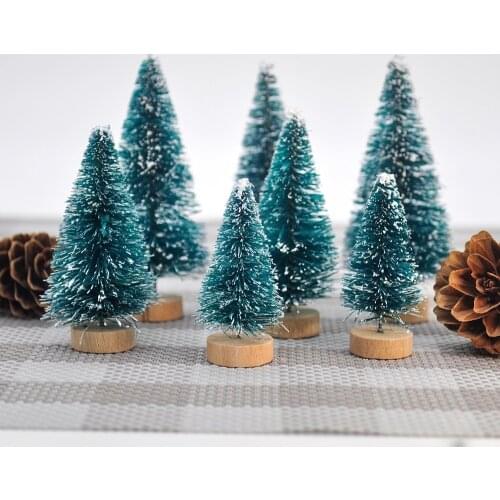 10pc Mini DIY Christmas Tree Decoration Fake Pine Tree Decor Ornaments Christmas Decorations for Home Noel Navidad New Year 2022