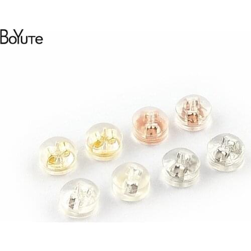 BoYuTe 10Pcs 5*4.2MM Earrings Stoppers Silicon Earring Backs Plug Diy Jewelry Findings Components