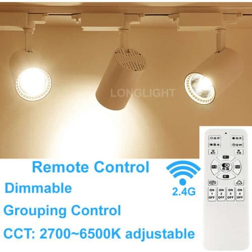 2.4G Remote Control Dimmable Led Track Light 7W 15W 20W 30W Spot Led Rail Lights Commercial Clothing Store Lighting 110V 220V