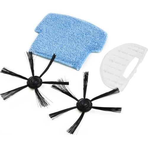 2pcs Side Brushes +1pcs Filter +1pcs Mop Cloth For Isweep S320 Sweeper Parts Vacuum Cleaner Accessories