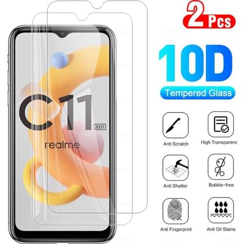 2Pcs Explosion-Proof Tempered Glass For Oppo Realme C11 2021 Screen Protector For Oppo cell phone Safety Protective Film On C 11