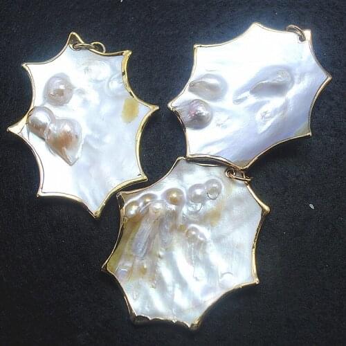 1pc new arrival shell pendant nature mother of pearl shell oyster with pearl hot selling items for women jewelry findings