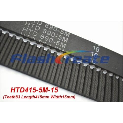 5pcs HTD5M belt 415 5M 15 Teeth=83 Length=415mm Width=15mm 5M timing belt rubber closed-loop belt 415-5M S5M Belt 5M Pulley