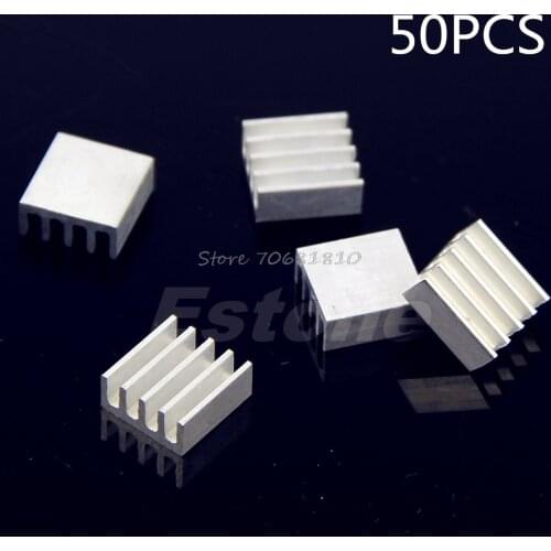 50Pcs/lot 8.8x8.8x5mm High Quality Aluminum Heat Sink For LED Power Memory Chip IC Drop Shipping
