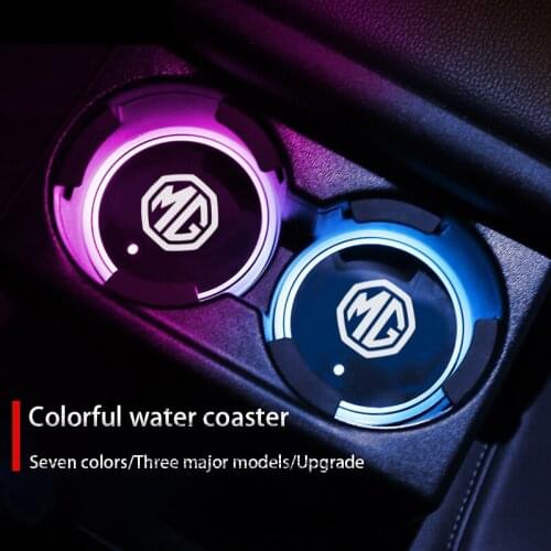 7 Colors LED Car Cup Holder Car Logo Led Atmosphere Light For MG MG6 ZS HS GS 5 Gundam 350 Parts TF GT 6 Auto Accessories