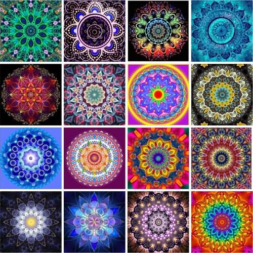 5d New Diamond Painting Mandala Flower Full Diamond Mosaic Diy Cross Stitch Set Flower Holiday Gift Home Decoration Painting